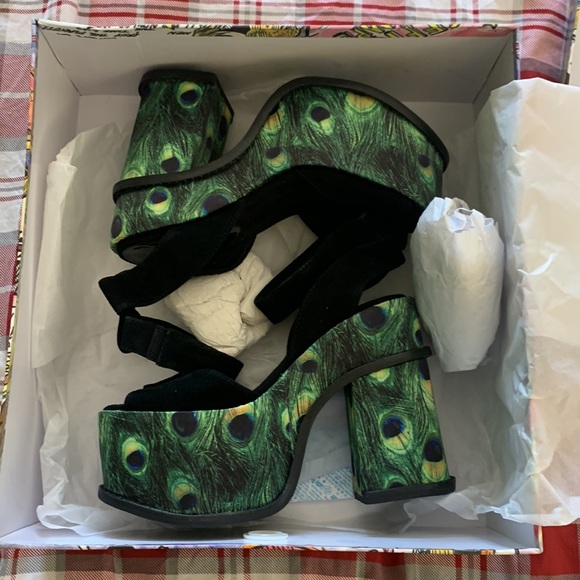 Vintage Jeffrey Campbell platform chunky heels 36 preowned fits like a 5.5 6 - Picture 4 of 13